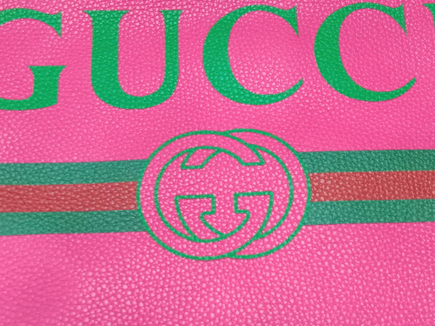 Gucci Printed Drawstring Backpack Grained Leather Pink/Black