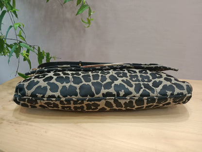 Fendi Mia Flap Bag Leopard Print Shoulder Bag