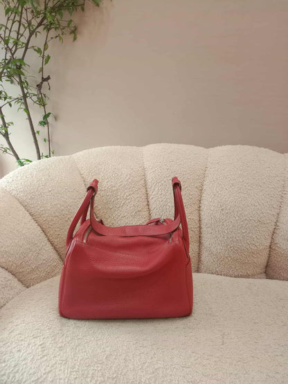 Hermes Lindy 30 Red Clemence Stamp Q Square 2013