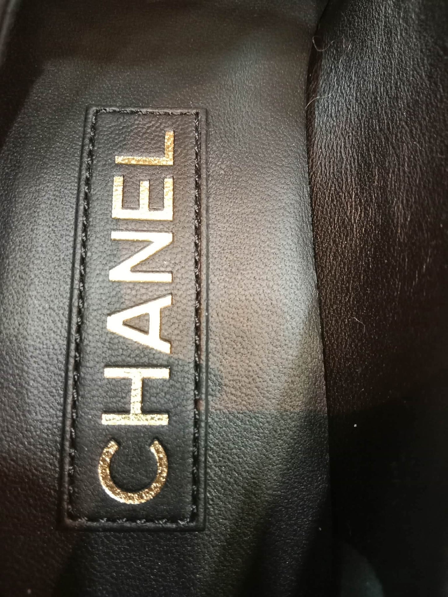 Chanel Mary Jane CC Clasp Flats Black Size 36.5