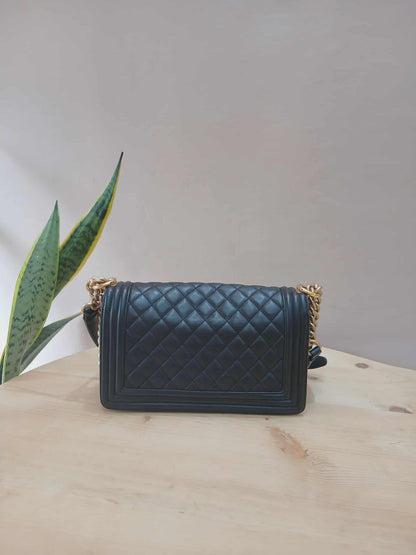 Chanel Leboy Lambskin Old Medium Black Microchipped