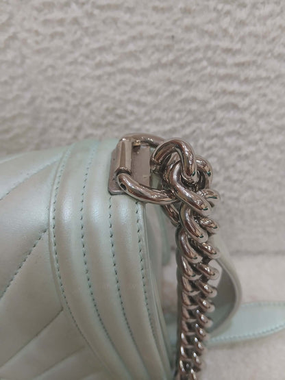 Chanel Leboy Chevron Iridescent Green Old Medium Series 25