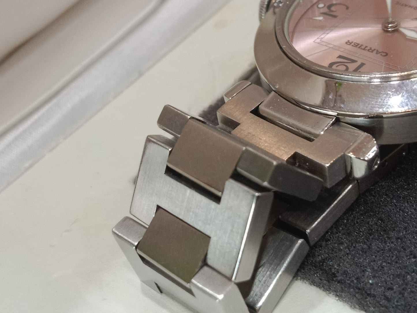 Cartier Pasha C Watch 35mm Stainless Case Pink Dial Arabic Numerals