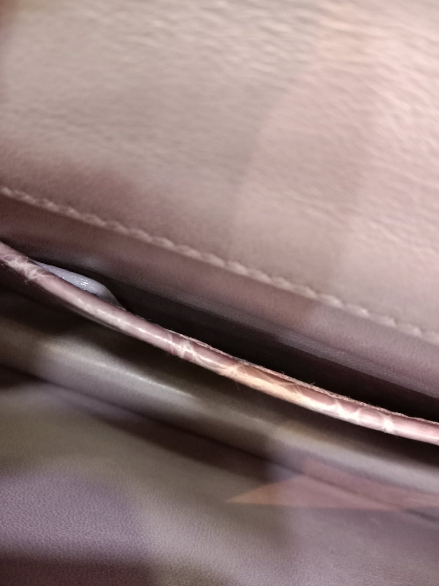 Dior Crocodile Embossed Mauve Clutch
