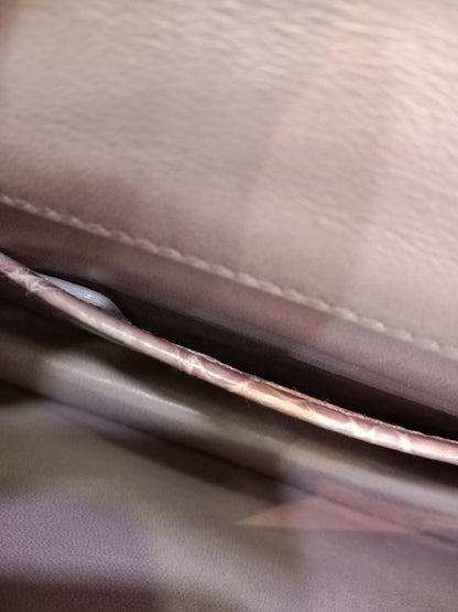 Dior Crocodile Embossed Mauve Clutch