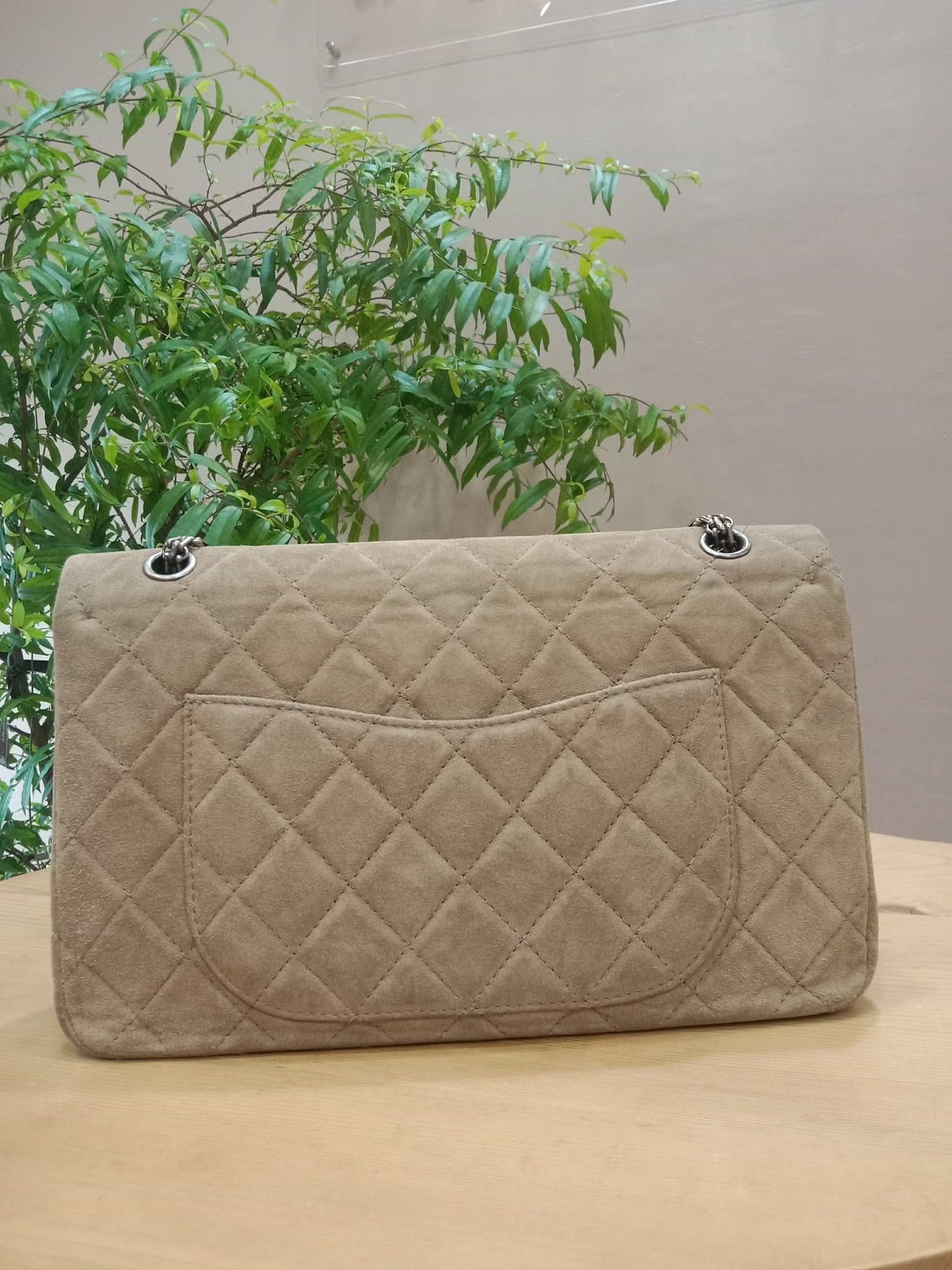 Chanel 2.55 Reissue Flap Bag Beige Suede Series 10