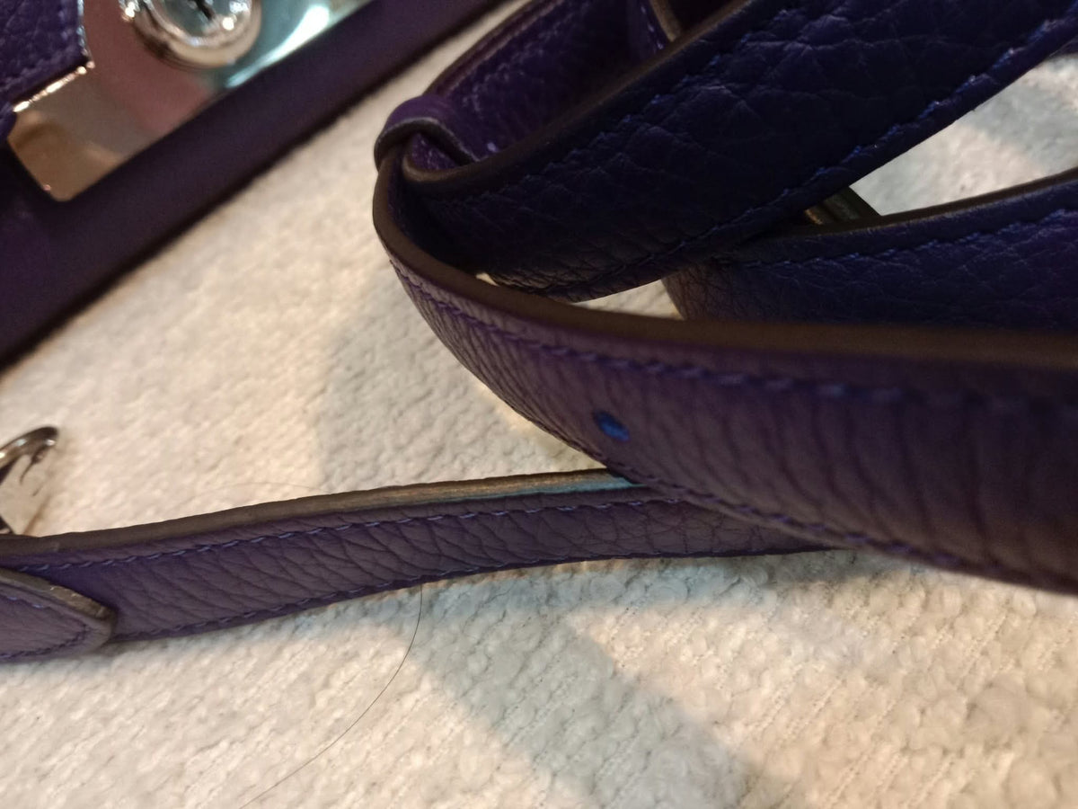Moynat Rejane Purple Leather Bag