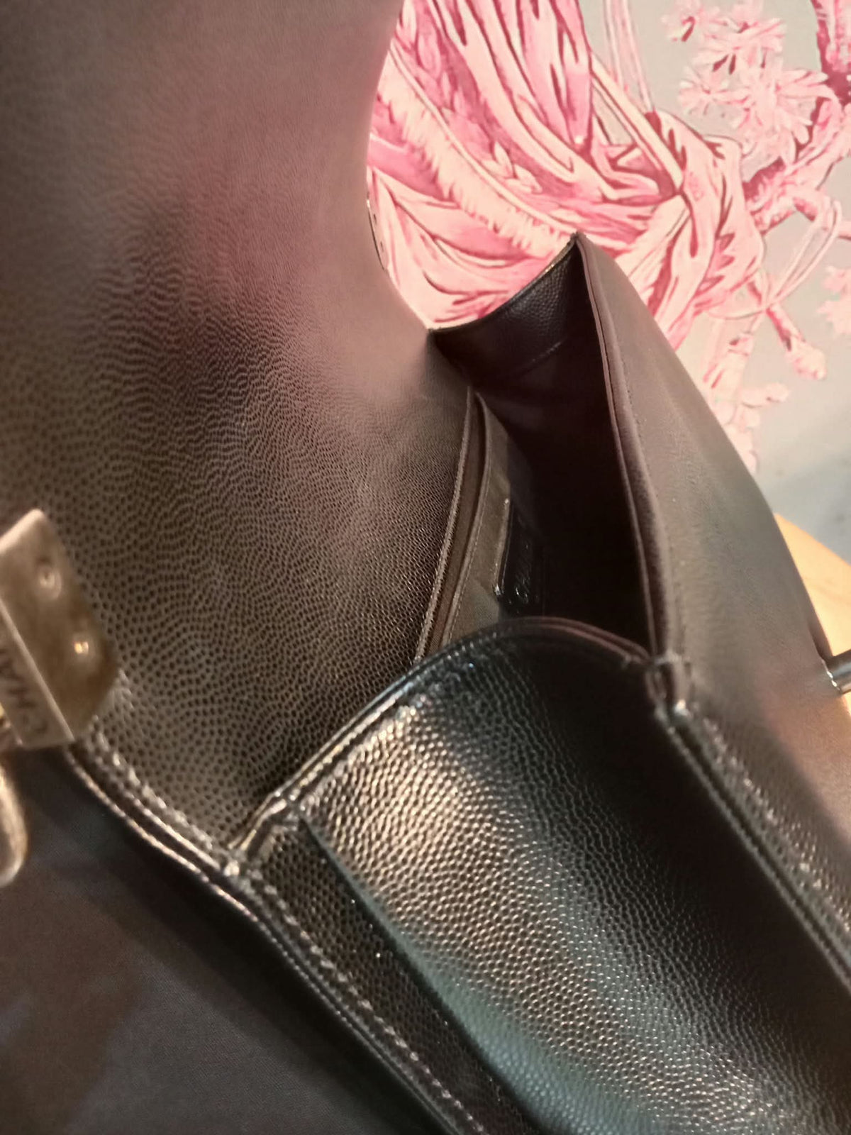 Chanel Boy Flap Black Caviar Old Medium Series 28