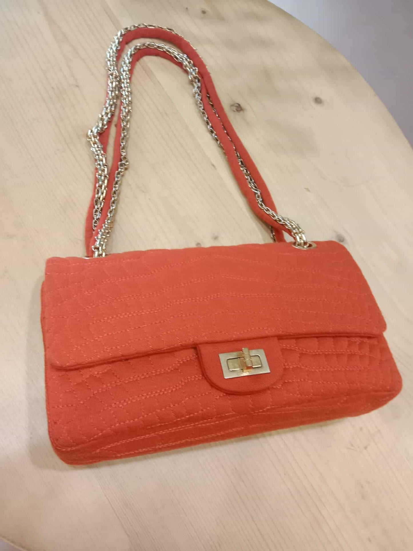 Chanel 2.55 Reissue Double Flap in Coral Jersey Fabric Series 11