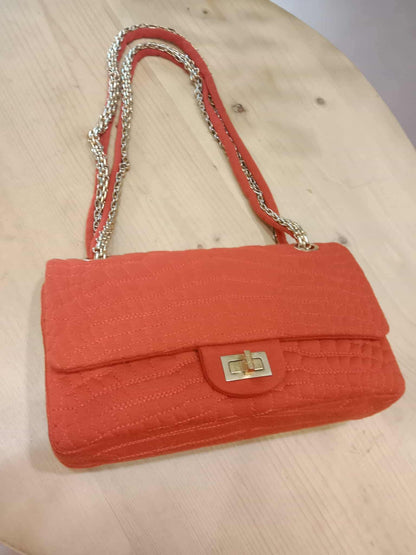 Chanel 2.55 Reissue Double Flap in Coral Jersey Fabric Series 11