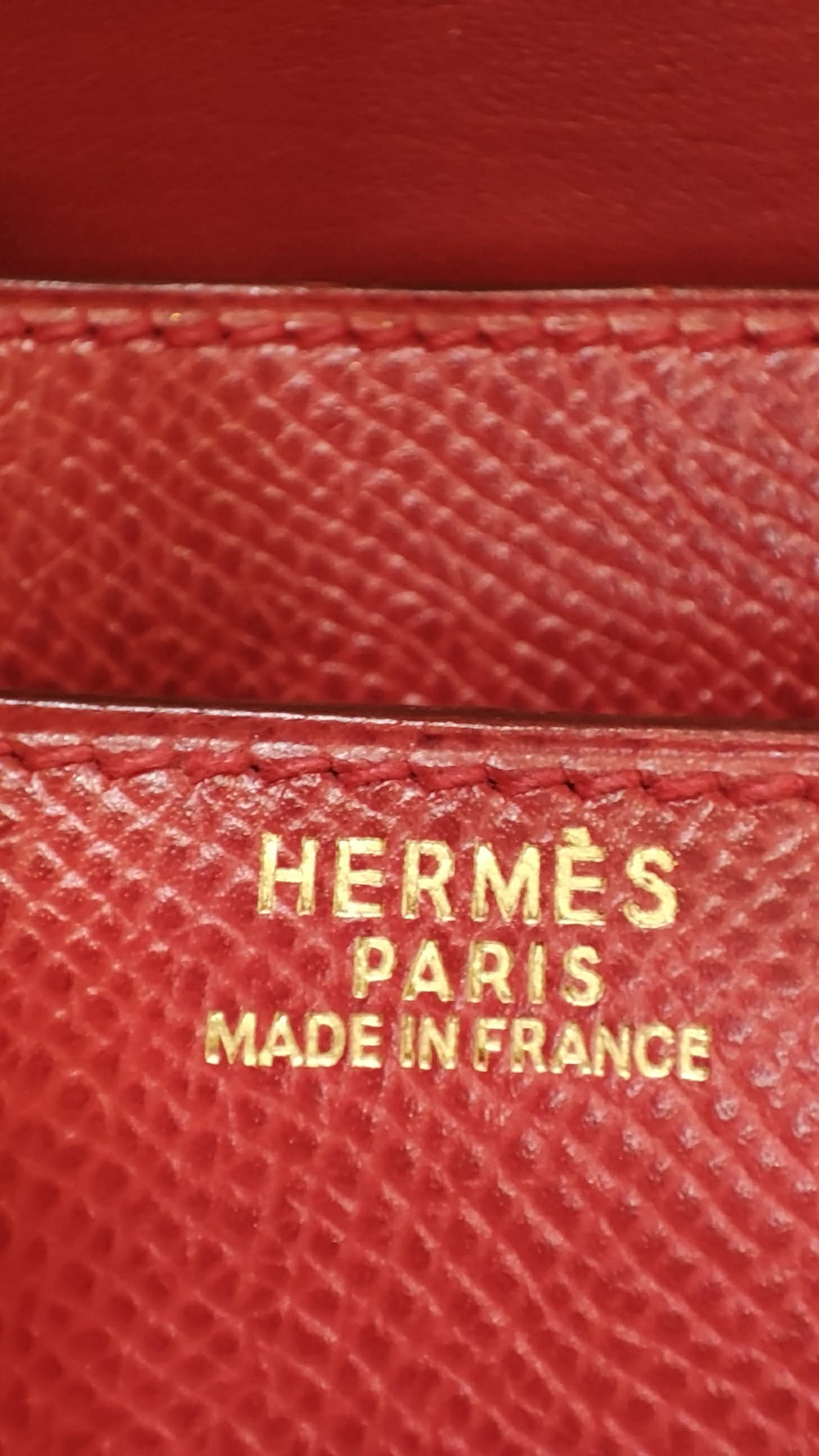 Hermes Constance 18 Red Courchevel Stamp Y Circle 1995