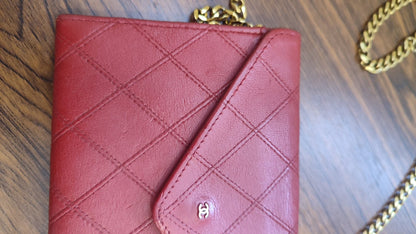 Chanel Vintage Envelope Wallet Red Lambskin Series 3