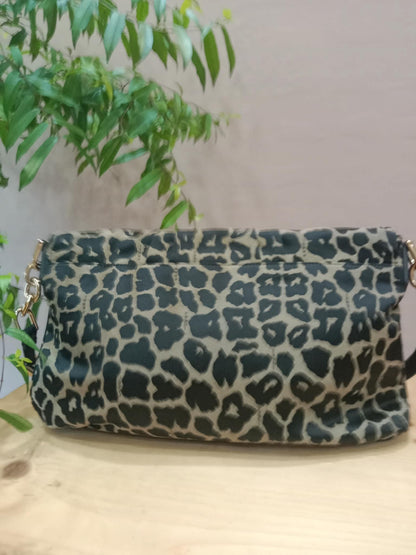 Fendi Mia Flap Bag Leopard Print Shoulder Bag
