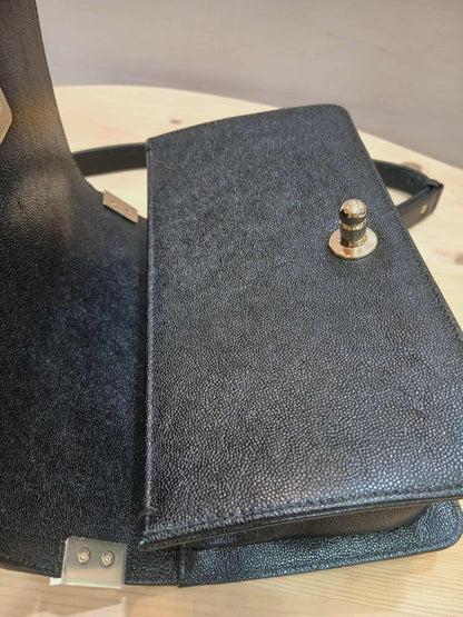 Chanel Leboy Chevron Caviar Small Black Series 29