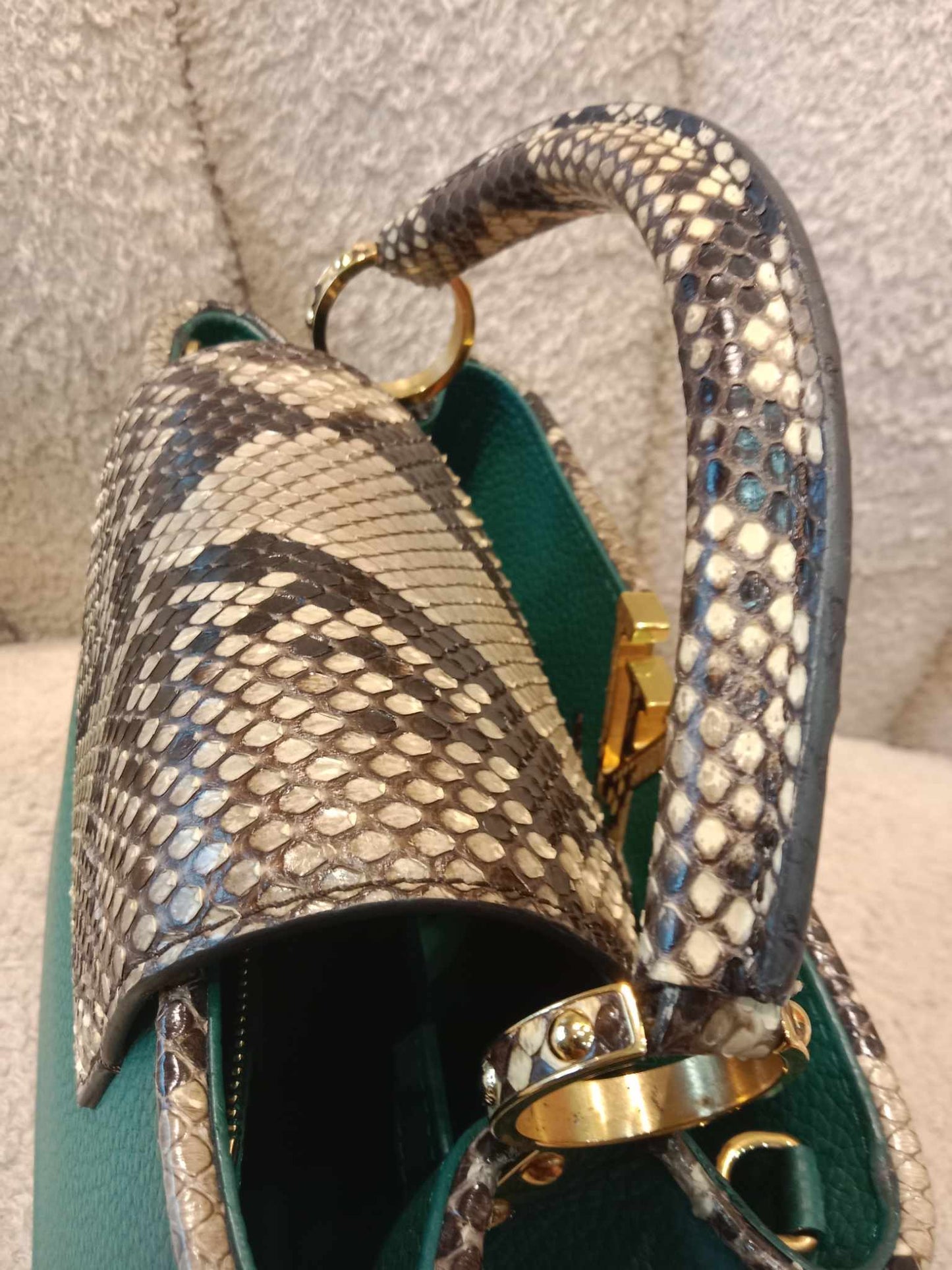Louis Vuitton Capucine BB Python Green