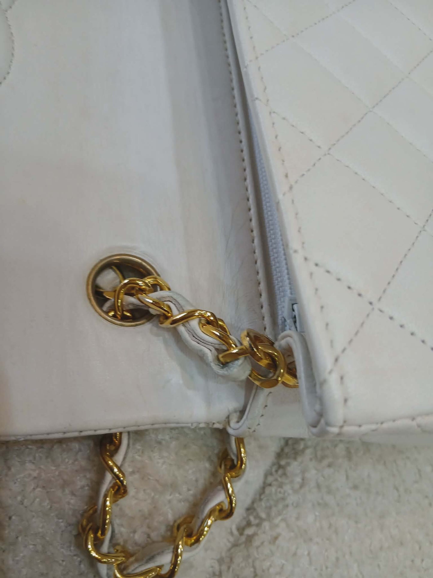 Chanel Matelasse Lambskin Vintage Flap White Series 1