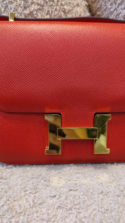 Hermes Constance 18 Epsom Rouge Stamp D 2019