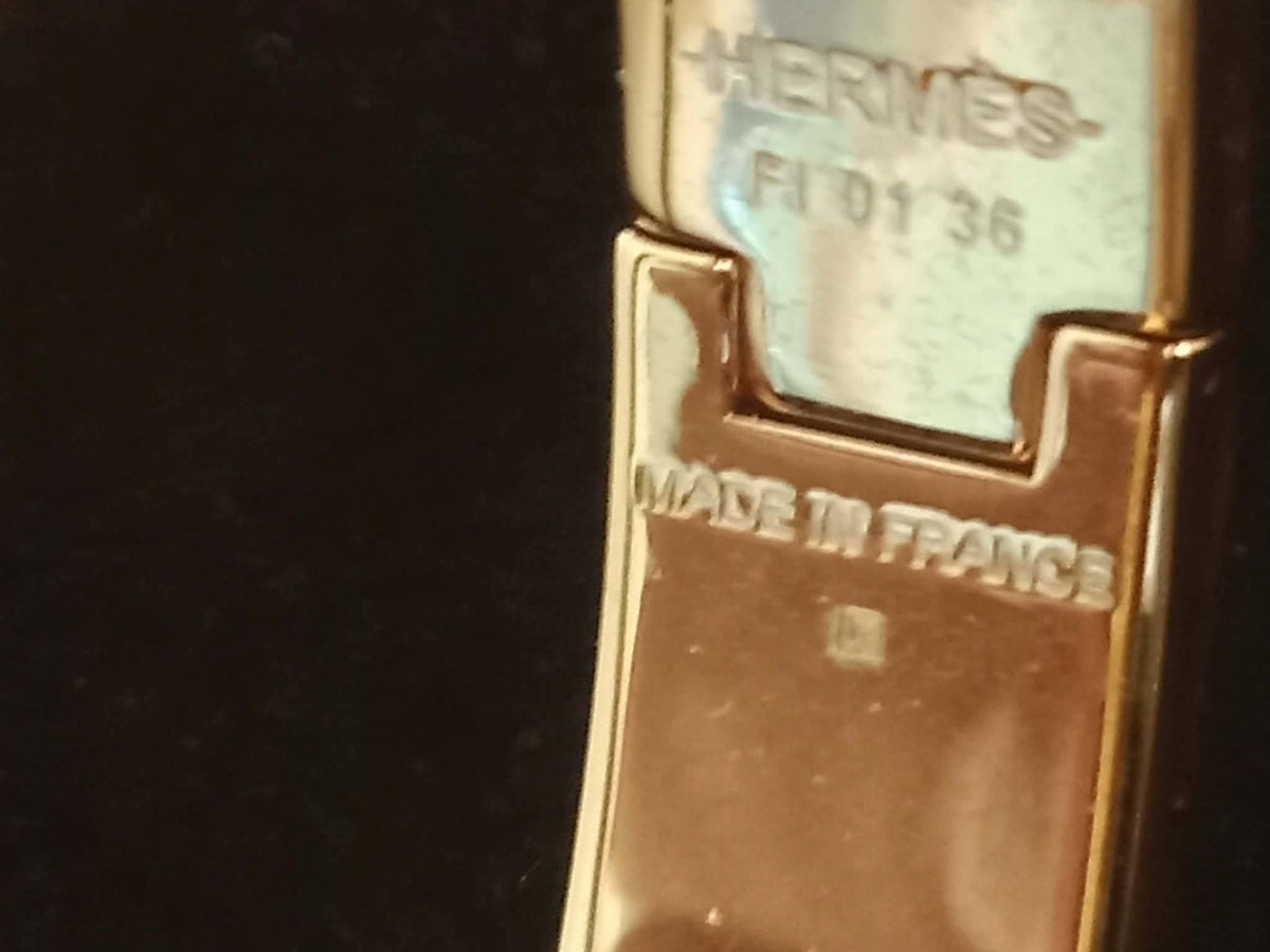 Hermes Clic H Bangle Bracelet Enamel Etoupe PM