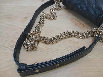 Chanel Leboy Chevron Caviar Small Black Series 29