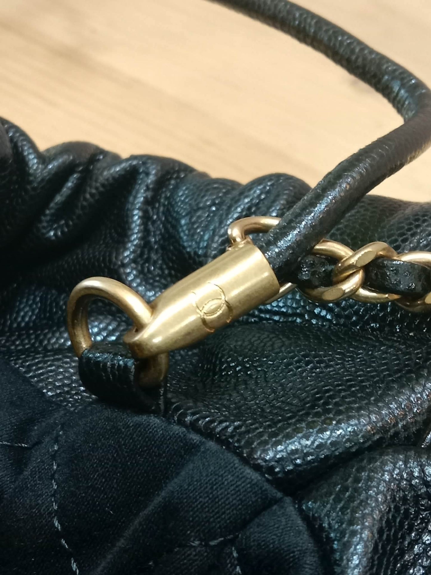 Chanel 22 Shiny Caviar Black Monochrome Mini Microchipped