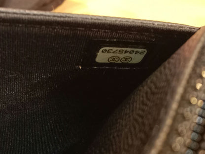 Chanel Camellia Embossed Wallet on Chain Black Series 24