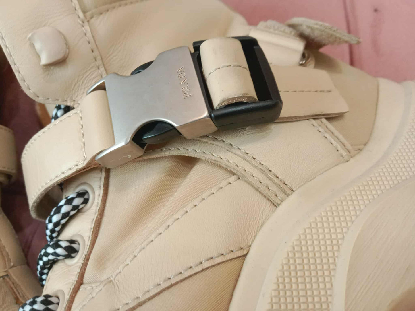 Prada Monolith Boots Beige Size 38