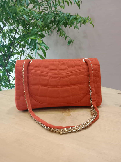 Chanel 2.55 Reissue Double Flap in Coral Jersey Fabric Series 11