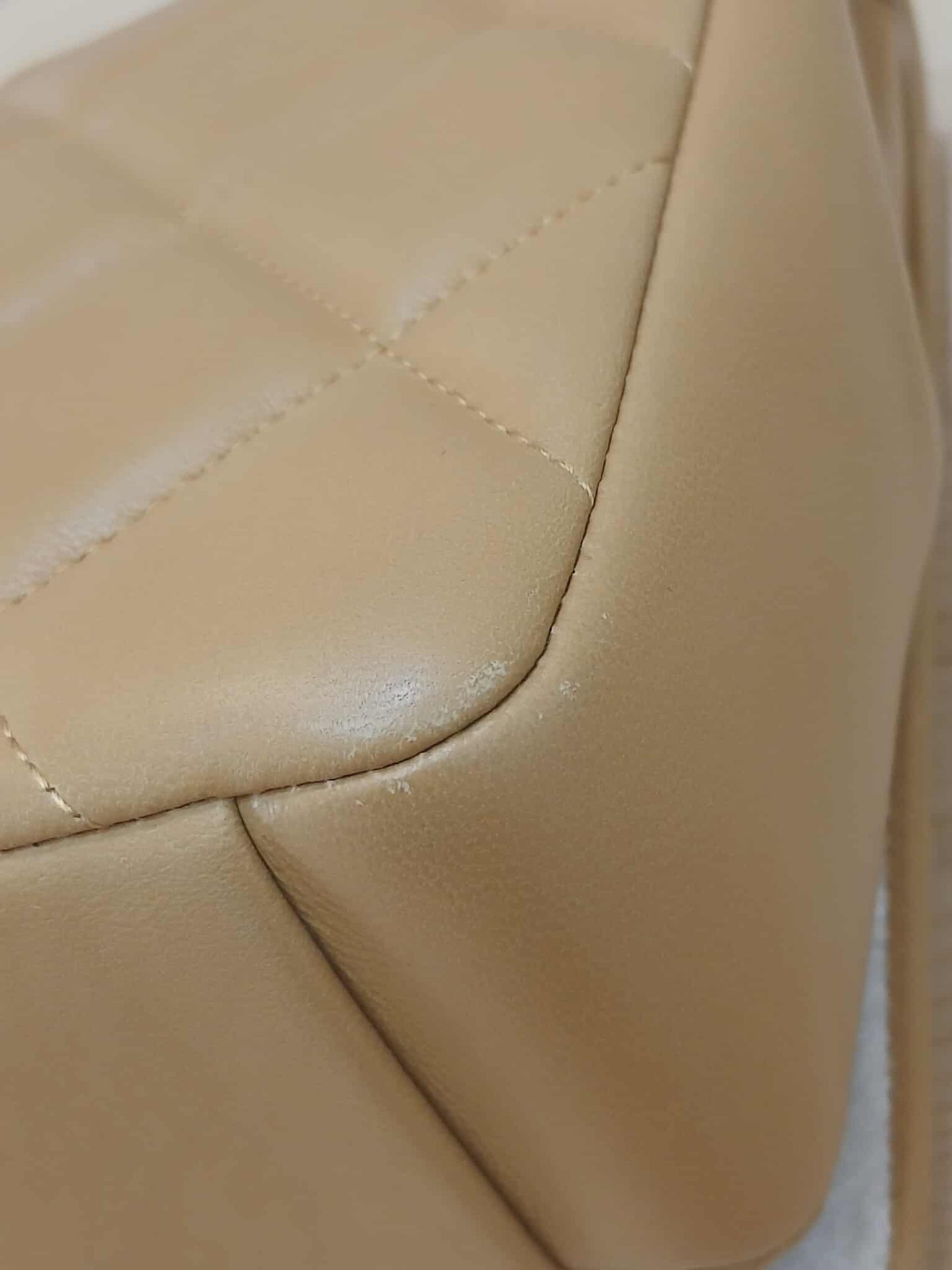 Chanel Diamond CC Chain Brown Caramel Lambskin Flap Bag Series 18