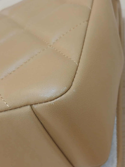 Chanel Diamond CC Chain Brown Caramel Lambskin Flap Bag Series 18