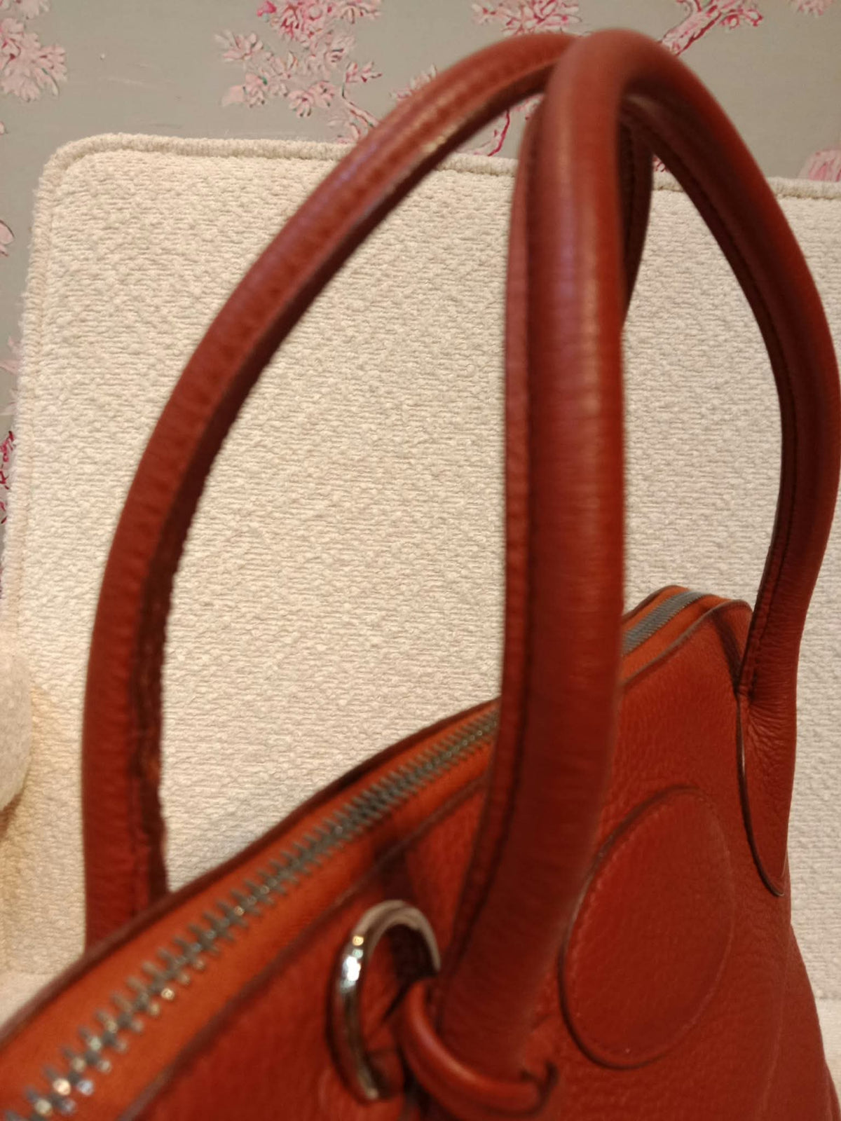 Hermes Bolide 31 Orange Clemence Stamp H Square 2004