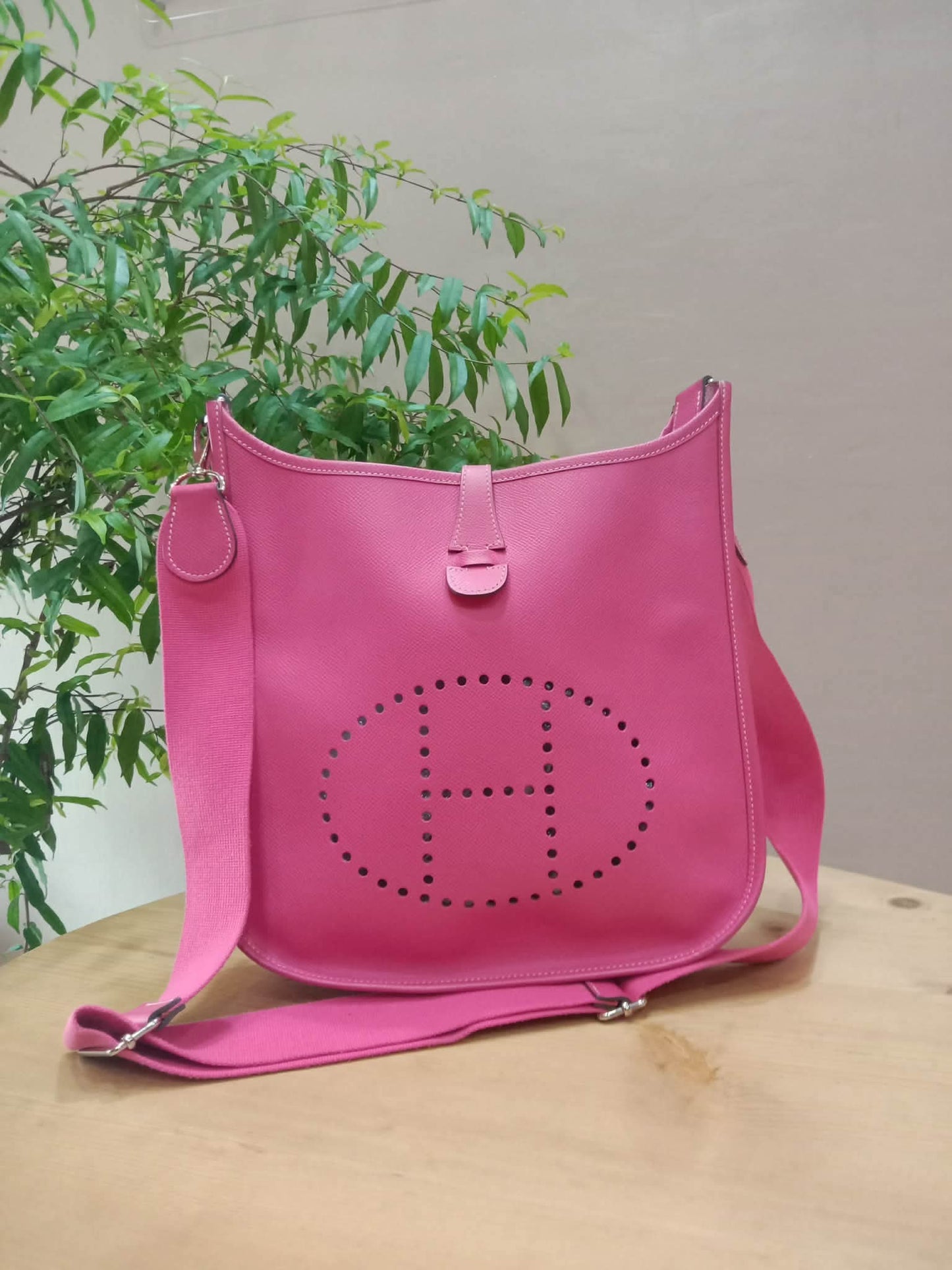 Hermes Evelyne Pink Epsom PM Stamp O Square 2011
