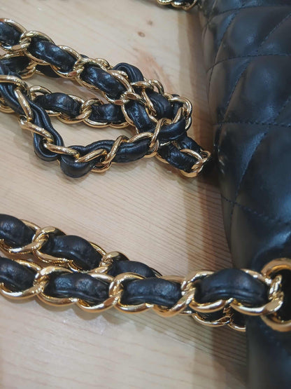 Chanel Double Flap Jumbo Lambskin Black Series 16