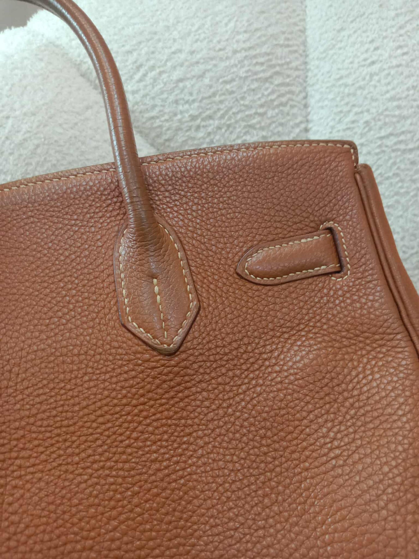 Hermes Birkin 30 Gold on Gold Clemence Stamp E Square 2001