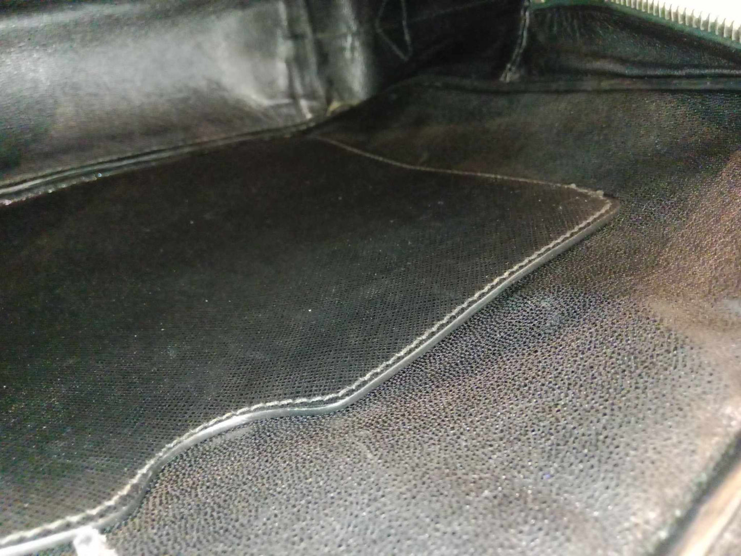 Prada Dark Green Leather Classic Laptop Bag