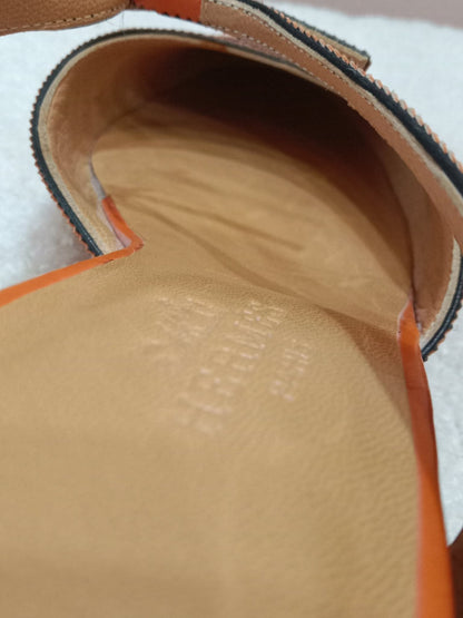 Hermes Slingback Mules Orange size 36