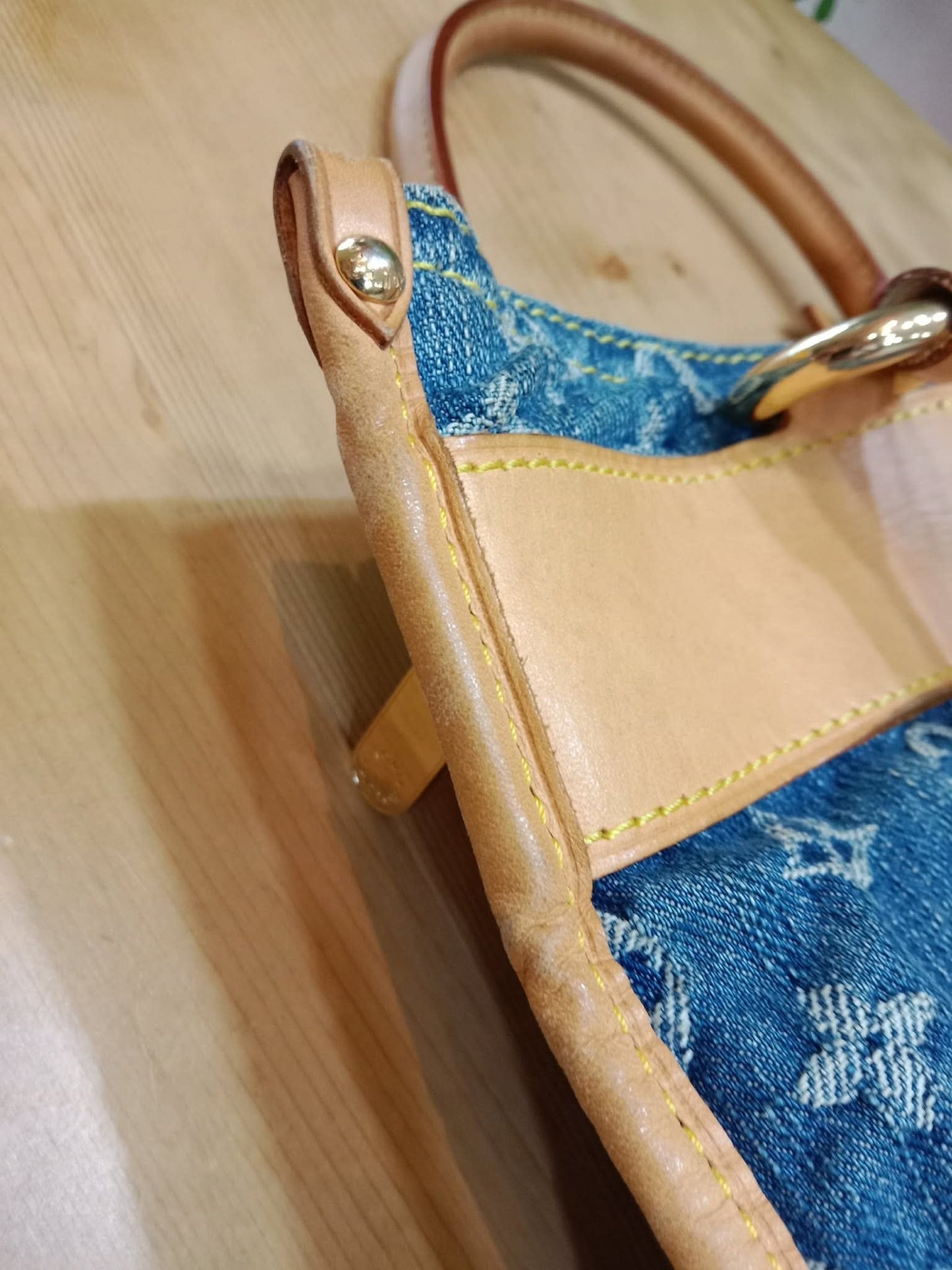 Louis Vuitton Monogram Denim Sac Plat Blue