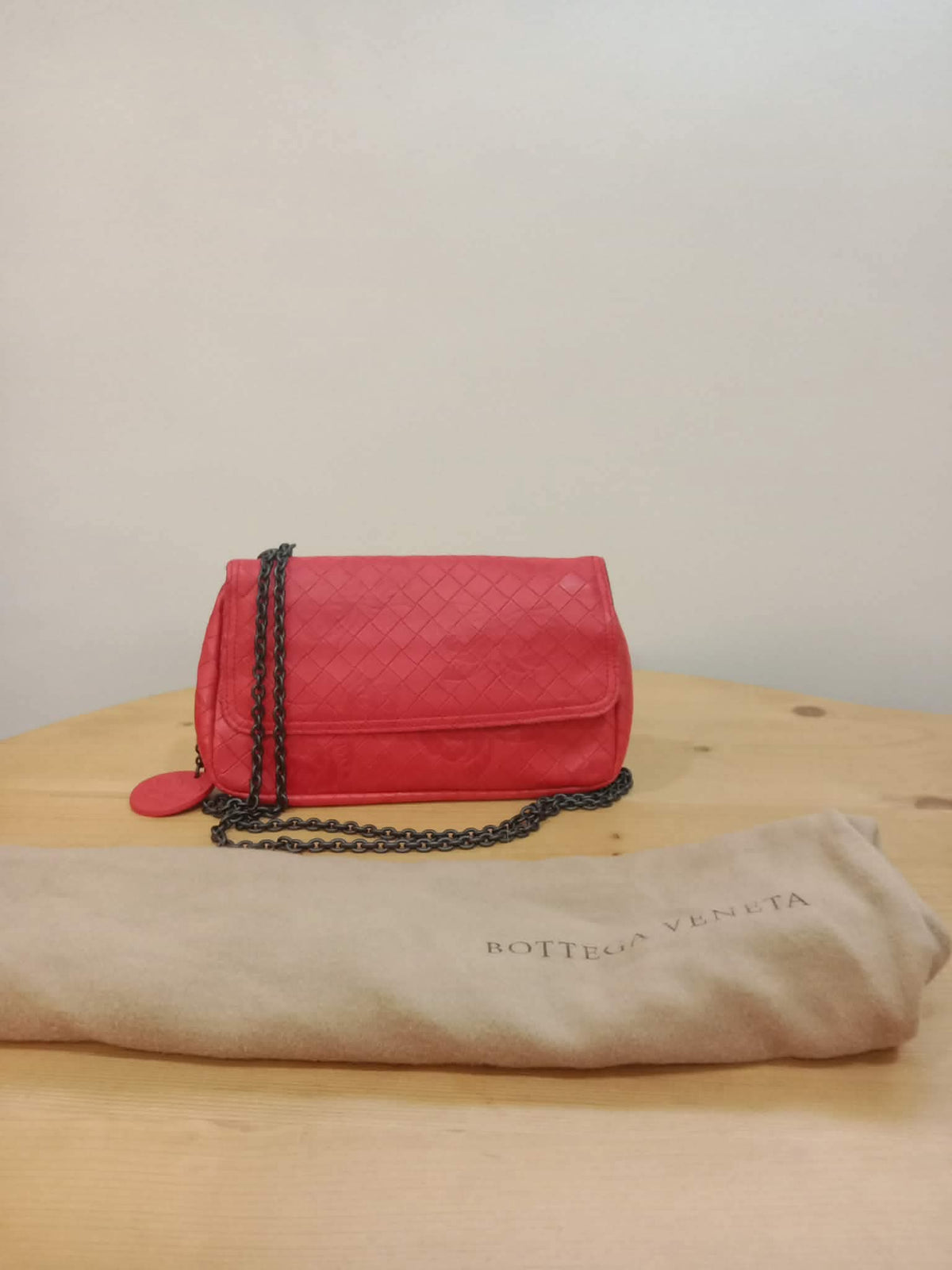 Bottega Veneta Olympia Nappa Butterfly Leather Bag Red
