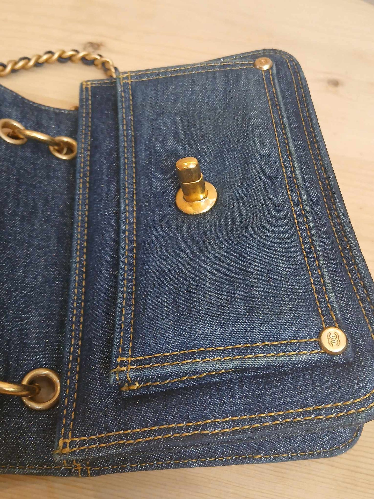 Chanel Denim Mini Flap Bag Microchipped