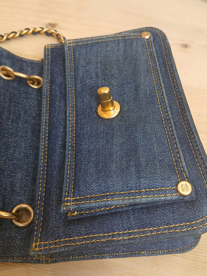 Chanel Denim Mini Flap Bag Microchipped