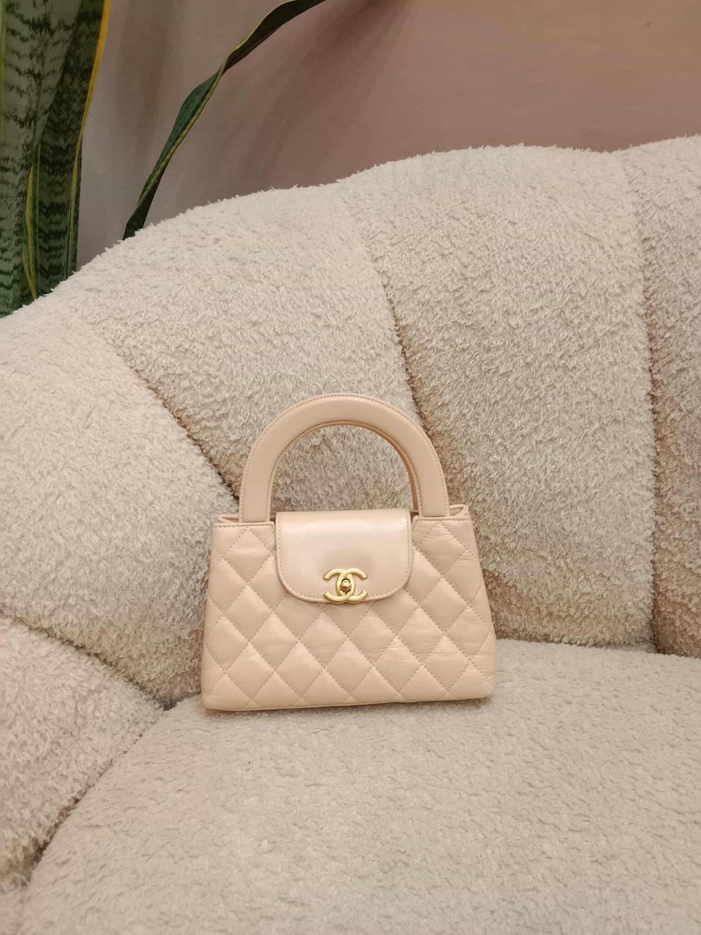 Chanel Kelly Nano Bag Beige Microchipped Fullset