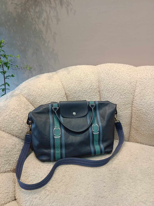 Longchamp Leather Blue Medium Limited Edition Bag