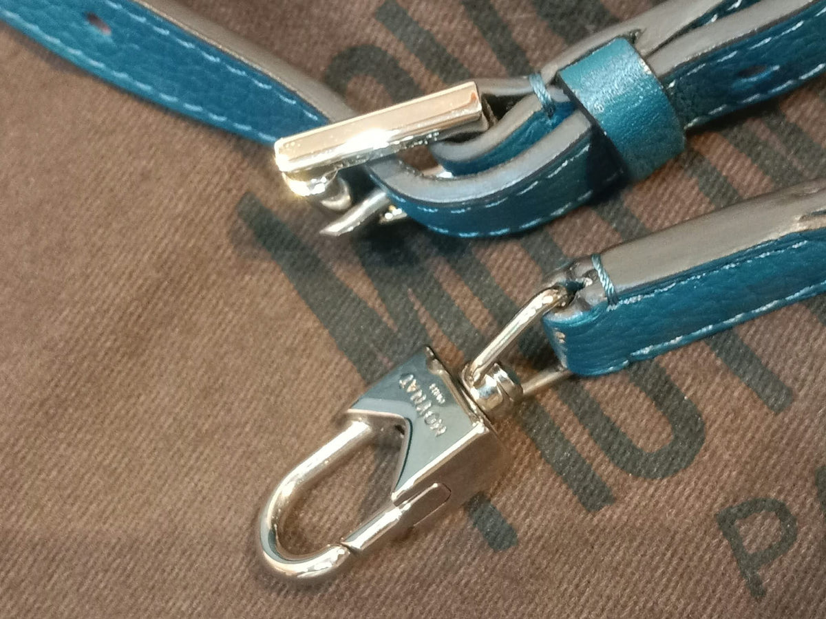 Moynat Rejane Blue Leather Bag