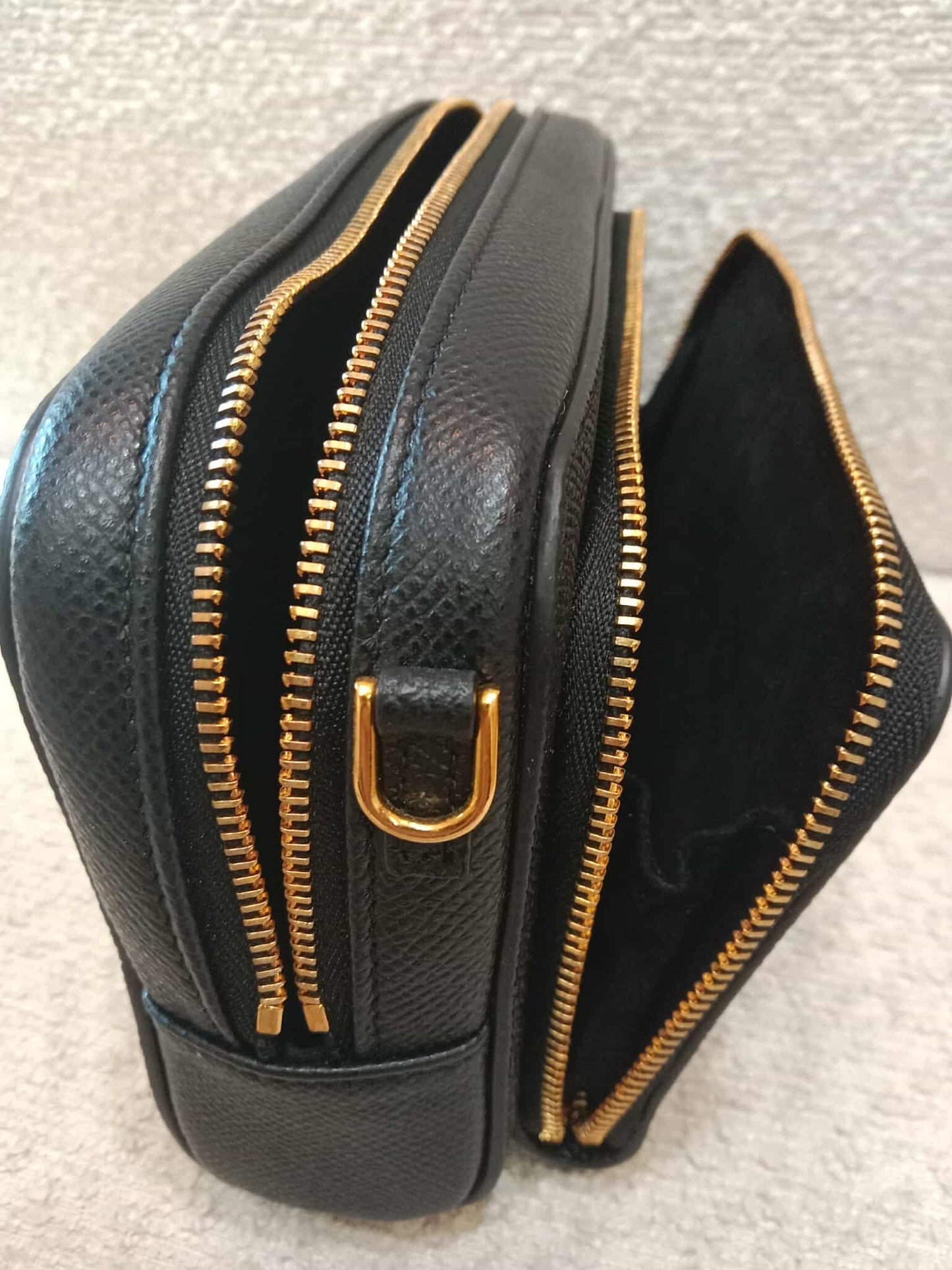 Christian Dior Caro Double Pouch Shoulder Bag Black