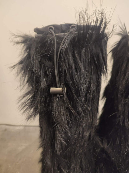 Prada Rossa Fur Black Boots Size 35
