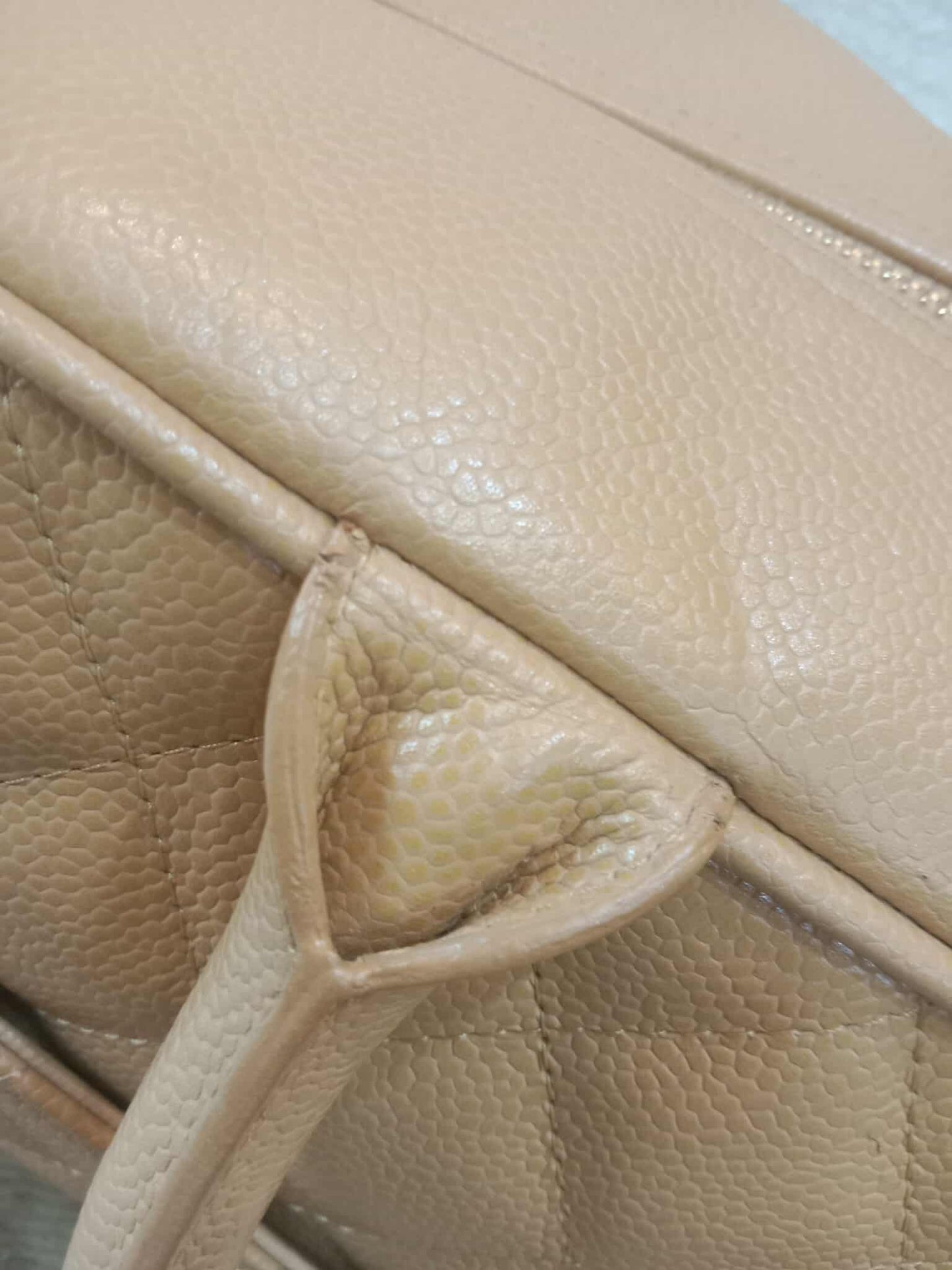 Chanel Bowling Bag Beige Caviar Series 9