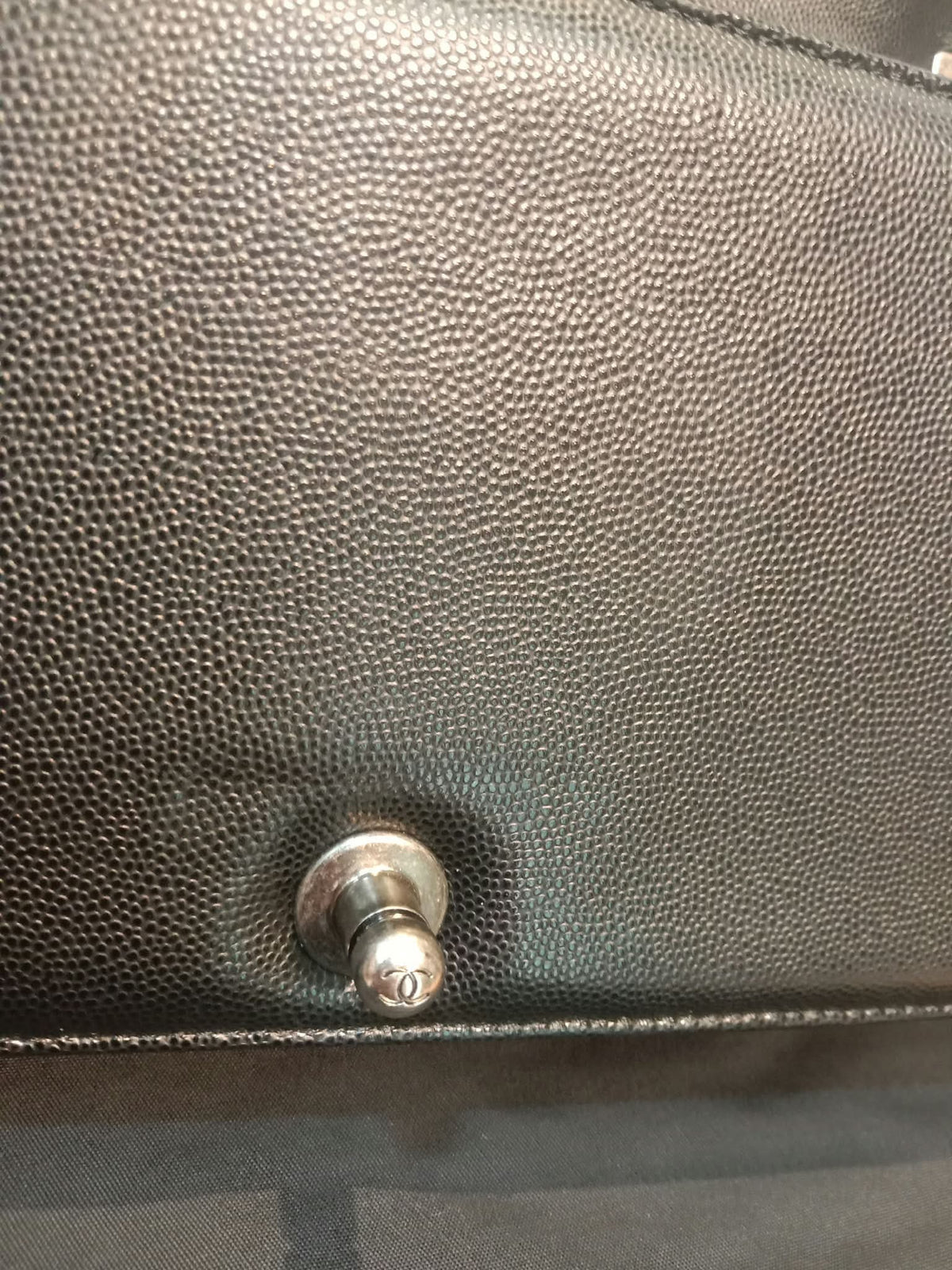Chanel Boy Flap Black Caviar Old Medium Series 28