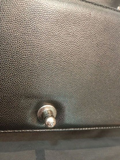 Chanel Boy Flap Black Caviar Old Medium Series 28