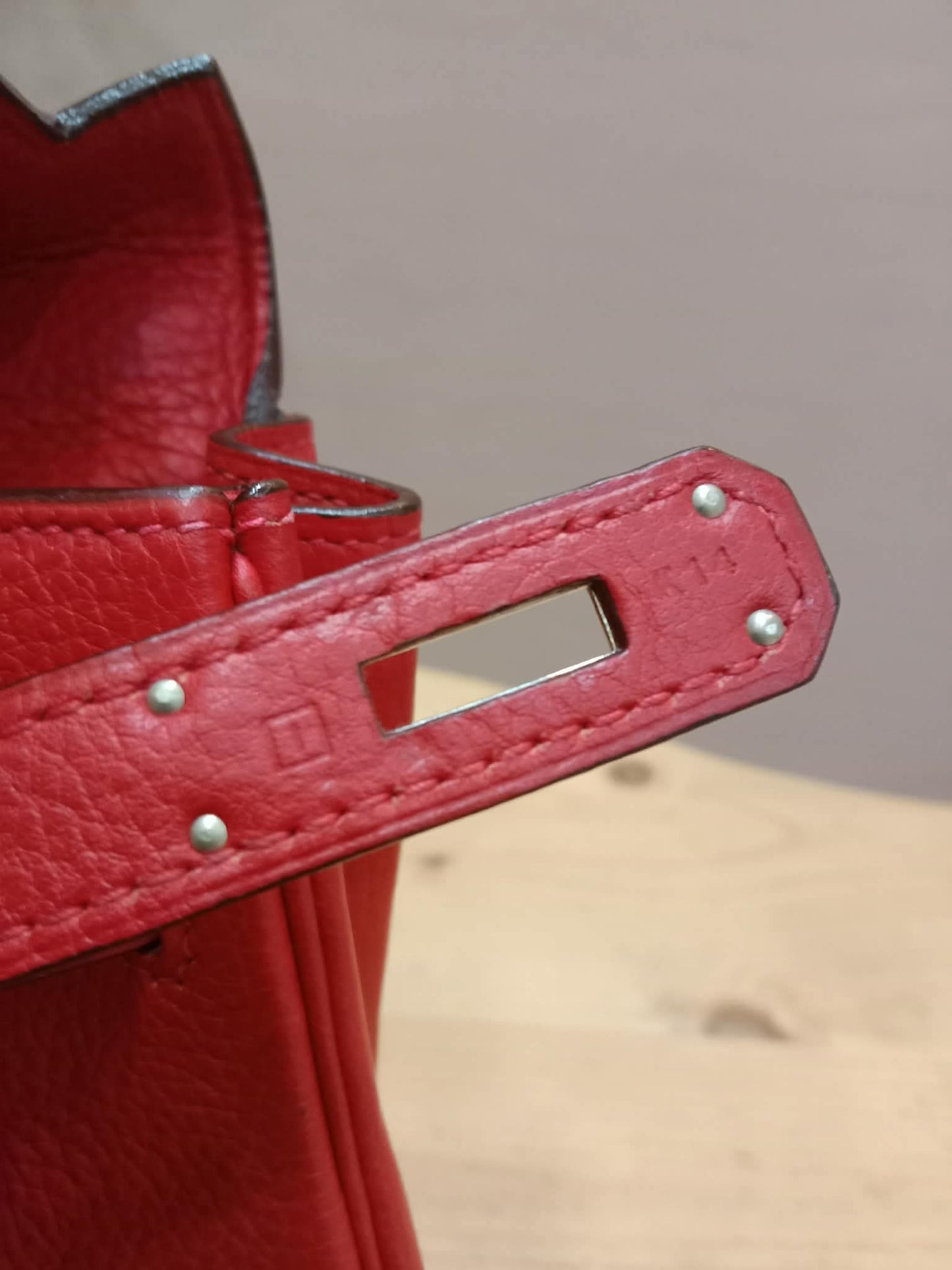 Hermes Kelly 32 Rouge Casaque Togo Stamp I Square 2005