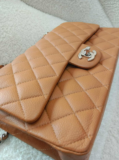 Chanel Classic Double Flap Medium Caramel Caviar Series 14