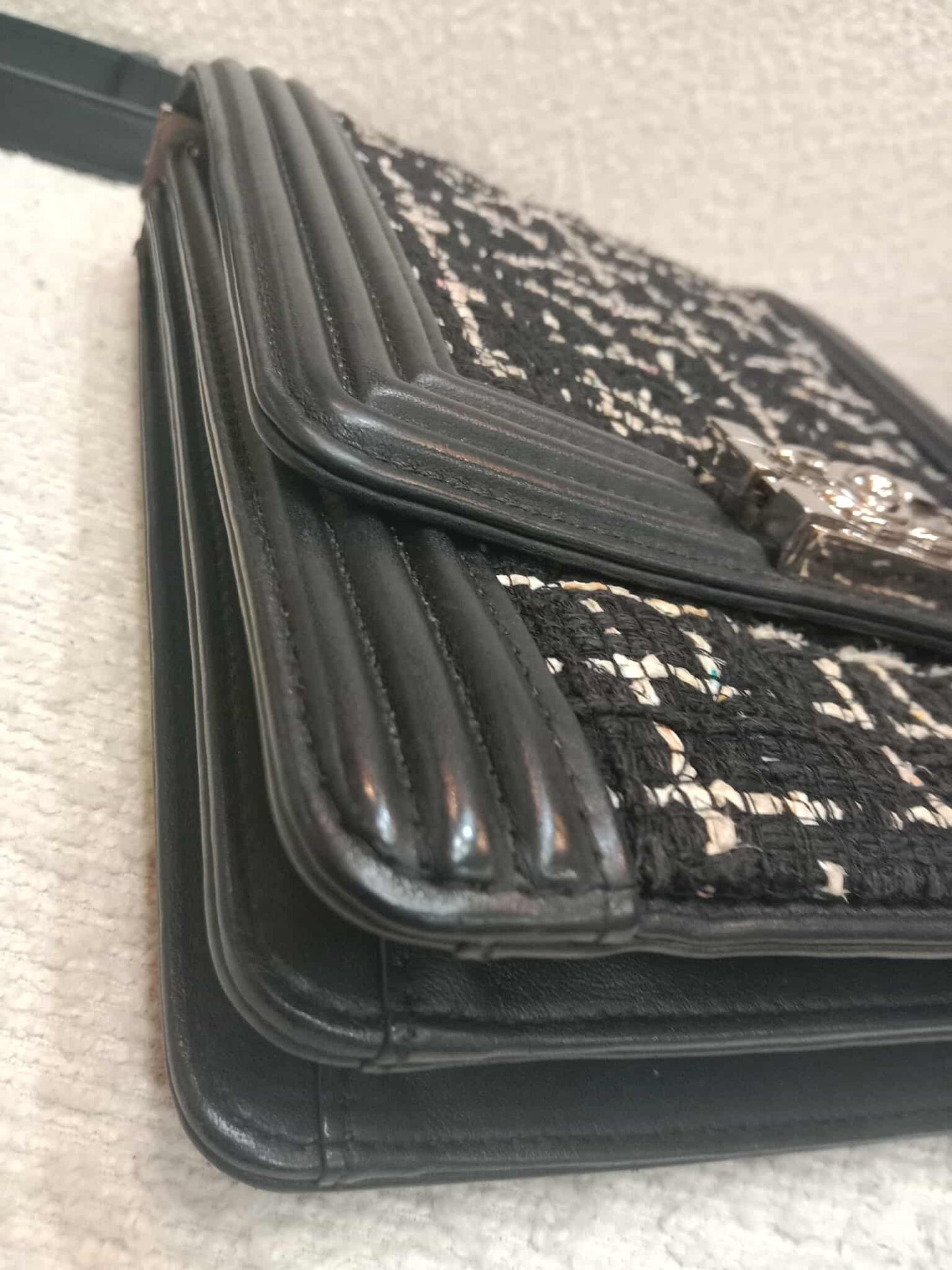 Chanel North South Boy Flap Bag Tweed/Lambskin Series 27